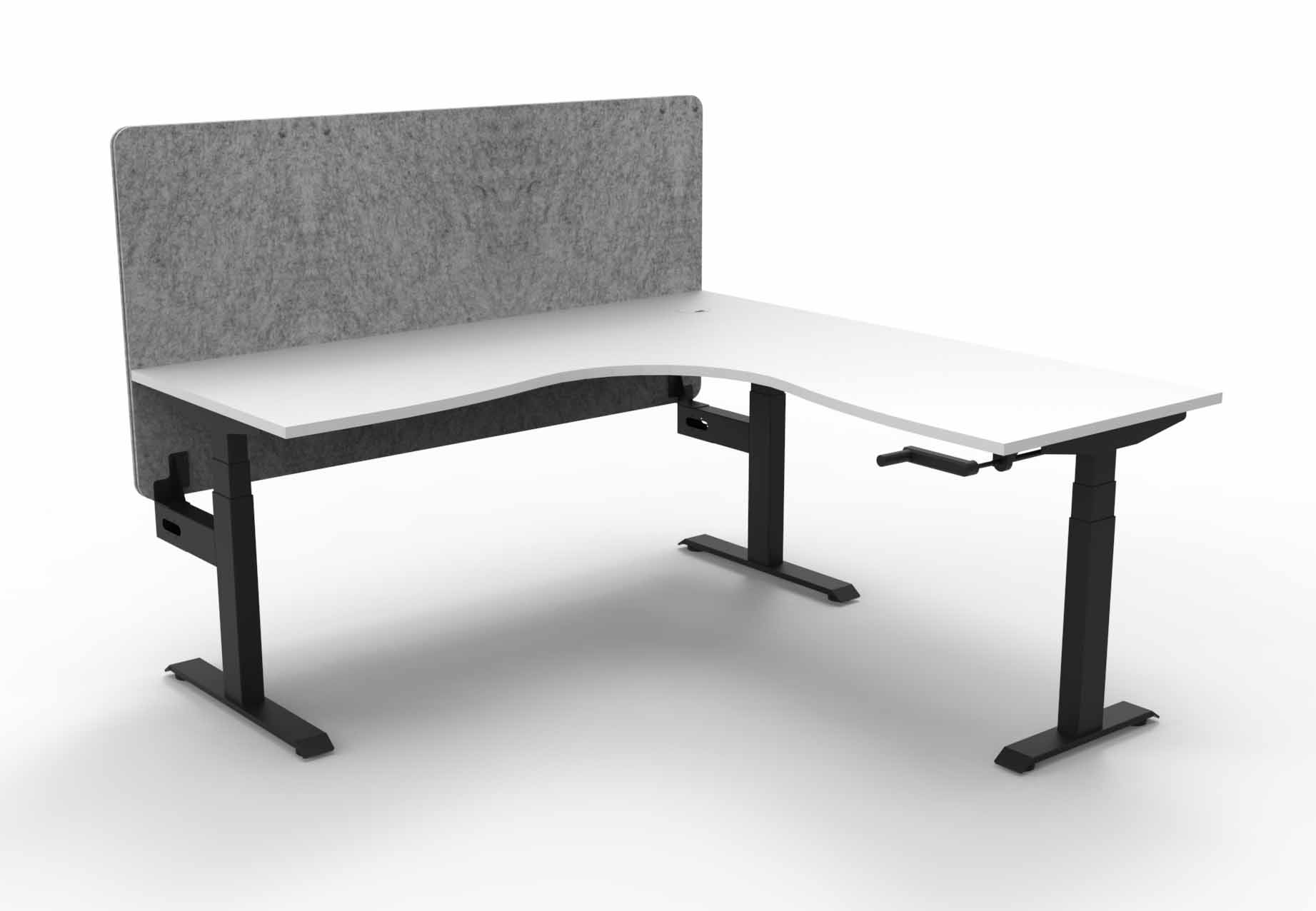 Boost Crank Manual Sit-Stand Corner Workstation-with Eco Screen
